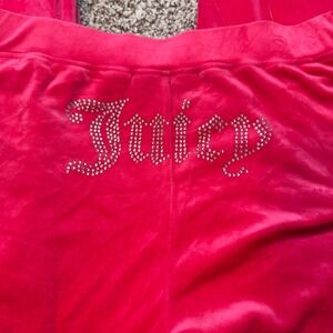 Juicy Couture Forever‎ 21 Pink Velour Rhinestone Flare Leg Sweatpants